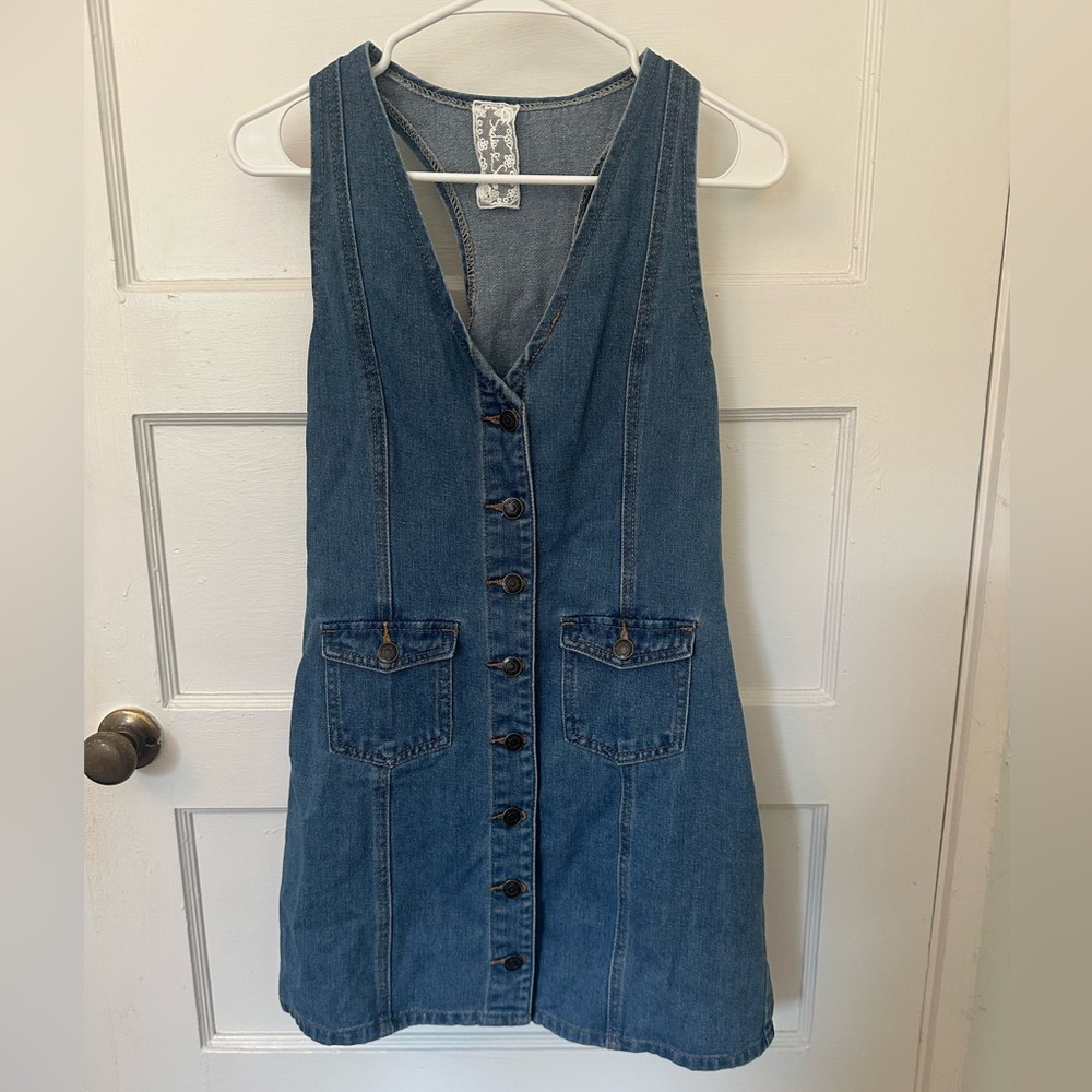 Sadie & Sage Denim Blue Button-Front Mini Dress